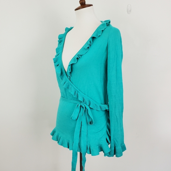 Moda International Ruffle Wrap Knit Top - Picture 7 of 12